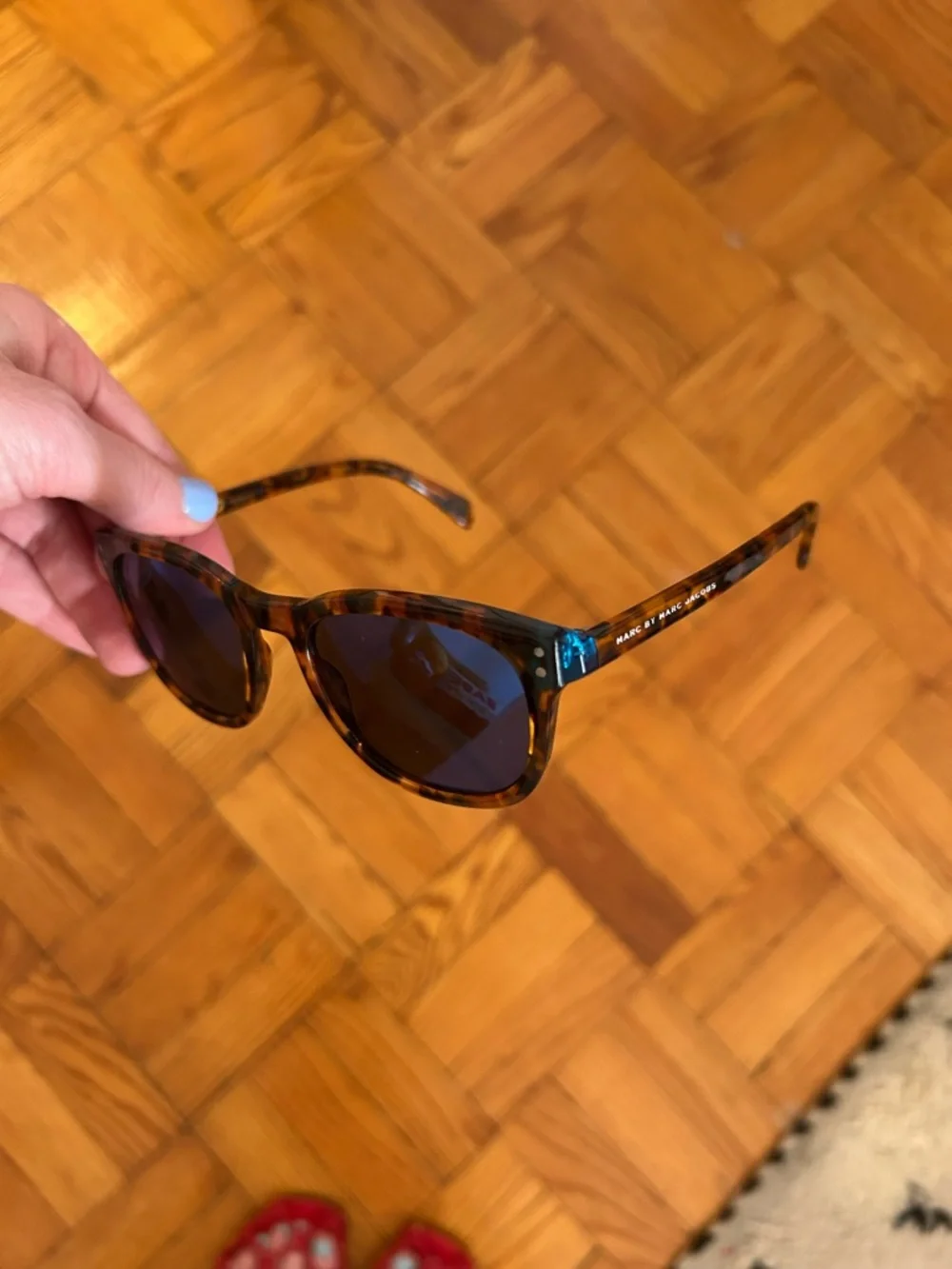Marc by Marc Jacobs Tortoiseshell Sunglasses with Blue Mirrored Lenses
